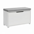 Schuhschrank mit Sitzbank Weiß MDF Polyester Rechteckig 80 x 30 x 47 cm