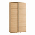 Schiebetürenschrank Eiche natur Spanplatte rechteckig 120 x 60 x 200 cm