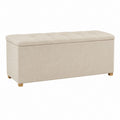 Sitzbank mit Stauraum Beige Polyester Rechteckig 100 x 40 x 45 cm