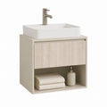 Waschtischunterschrank Set Beige MDF rechteckig mit Keramik Waschbecken 60 x 45 x 75 cm