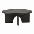 Runder Couchtisch Schwarz Eichenfurnier Ø 100 cm Höhe 35 cm