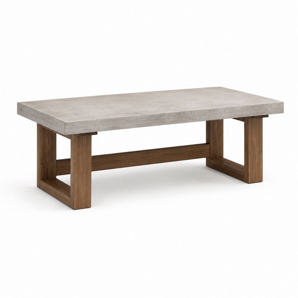 Couchtisch rechteckig Grau Nussbaum MDF Betonoptik 110 x 60 x 45 cm
