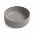 Aufsatzwaschbecken rund grau Beton 40 x 40 x 15 cm