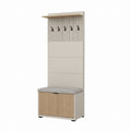 Garderobenbank mit Schuhschrank Beige Eicheoptik MDF 80 x 35 x 200 cm