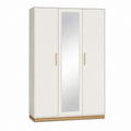 Drehtürenschrank mit Spiegel Weiß Spanplatte rechteckig 120 x 52 x 195 cm