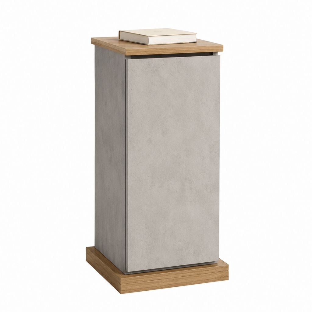 Schmaler Aufbewahrungsschrank Grau Eicheoptik Spanplatte Rechteckig 40 x 35 x 90 cm