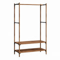 Offener Kleiderschrank Braun aus Bambus mit Kleiderstange und 2 Ablagen 80 x 45 x 180 cm