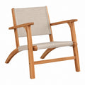 Klappbarer Gartenstuhl Naturholz Beige aus massivem Akazienholz und Polyester 59 x 74 x 92 cm