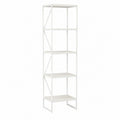 Standregal Aufbewahrungsregal Weiß Stahl Spanplatte rechteckig 60 x 35 x 180 cm mit 4 Böden
