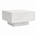 Couchtisch Weiß MDF mit Marmoroptik rechteckig 100 x 60 x 35 cm