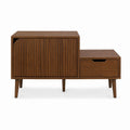 Schuhschrank mit Schiebetür und Schublade Nussbaum MDF rechteckig 120 x 40 x 80 cm