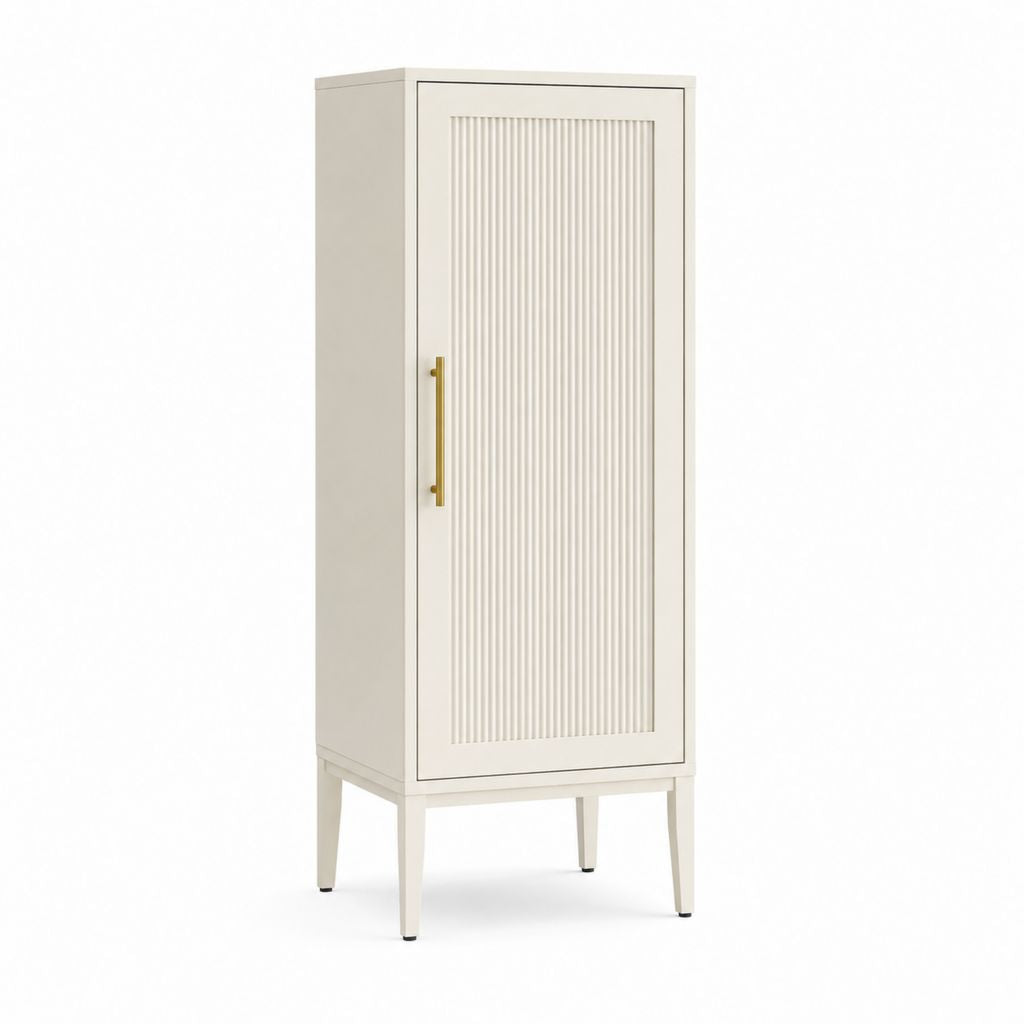 Kleiderschrank 1-türig Cremeweiß MDF rechteckig 60 x 40 x 180 cm